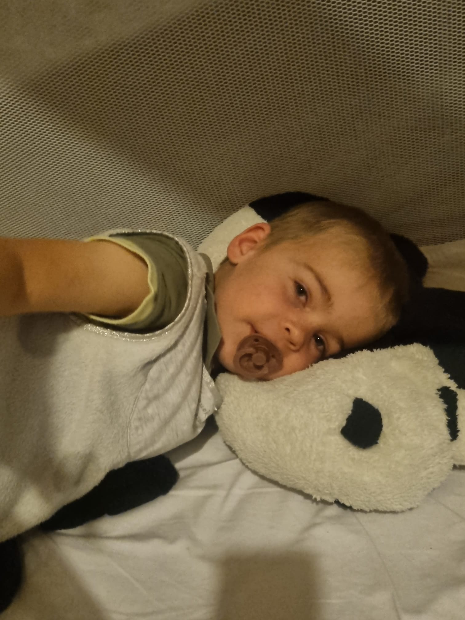 Ruben hat einen sicheren Spiel- und Schlafplatz im tragbaren CloudCuddle-Bettzelt